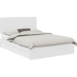 vidaXL Aufbewahrungsbett mit Kopfteil Weiß 140 x 200 cm Holzwerkstoff - Weiß