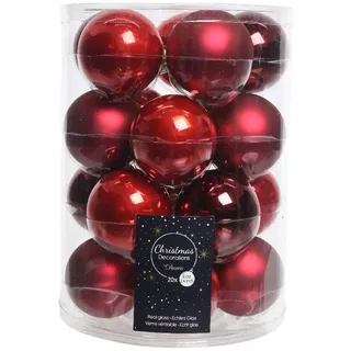 K Kugeln Glas rot Glaskugeln Weihnachtskugeln Christbaumkugeln Baumschmuck 20 TLG