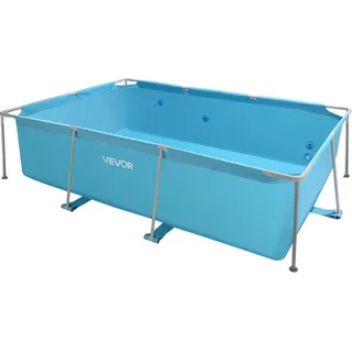 Aufstellpool, 3 x 2 x 0,762 m, rechteckiger Stahlrahmen, großer rechteckiger Familienpool für den Außenbereich, einfach zu montieren, rostbeständig, 3959,54 l Fassungsvermögen, blau