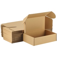 20 Stück Versandkartons, 7.8x5.5x1.57 in, kleine Verschiffenkästen braune Wellpappe, Verpackungsboxen für Mailing Versand, DIY-Geschenk