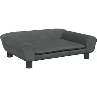 vidaXL Kindersofa Dunkelgrau 70x45x26 cm Samt - Grau