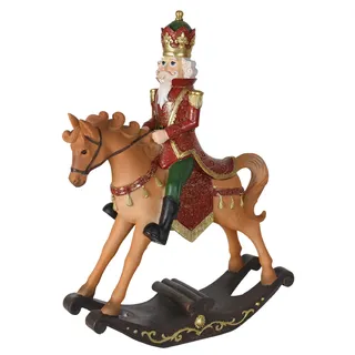 Nussknacker Figur Weihnachten Schaukelpferd Weihnachtsdeko Vintage XMAS Schmuck