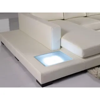 L Form Sofa Couch Polster Garnitur Wohnlandschaft Design Ecksofa Leder led neu - Weiß