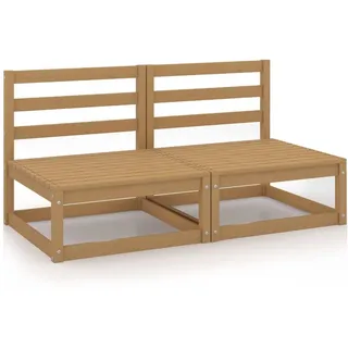 vidaXL Gartensofa 2-Sitzer Honigbraun Massivholz Kiefer - Braun