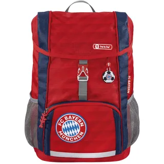 Step by Step Kid Rucksack-Set FC Bayern „Mia san Mia“, 3-teilig, rot, mit Reflektoren, ergonomisch, individualisierbar, für Kindergarten und Freizeit, für Jungen und Mädchen, 13 Liter