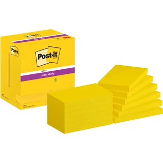 Post-it Post-it, Super Sticky Notes, Haftnotizen, 127 x 76 mm, gelb (76 x 127 mm,