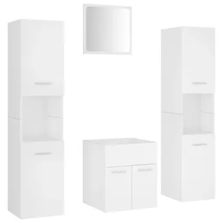 vidaXL Badmöbel-Set Weiß Holzwerkstoff - Weiß
