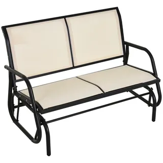 Outsunny Schaukelstuhl 120 x 70 x 85 cm beige 2-Sitzer