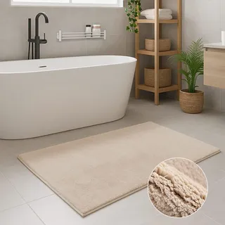 Carpet City Badematte »PURE500, Badteppich uni« Höhe 16 mm rutschhemmend beschichtet schnell trocknend Teppich Badezimmer, Badvorleger, Anti-Rutsch, Waschbar, Duschmatte