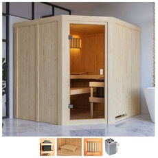 Bild Sauna »Käthe«, 9-kW-Ofen mit int. Steuerung, beige