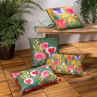 Wylder Nature House of Bloom Poppy Outdoor Polyester Filled Cushion - Twin Pack
