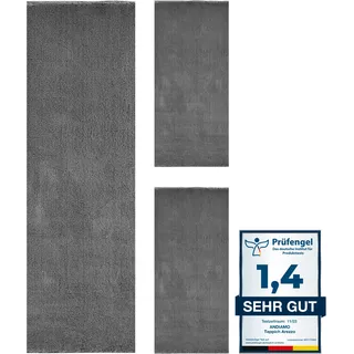 Andiamo Bettumrandung »Arezzo« Höhe 16 mm 1 Stk. tlg. Uni Farben, weicher Flor, waschbar, ideal im Wohnzimmer & Schlafzimmer, grau