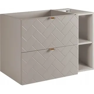 RODAN | Waschbeckunterschrank 80 cm - Beige Matt - Badezimmerschränke - Badmöbel - Waschbecken Unterschränke - Ohne Platte - Beige Bücherregal - Beige