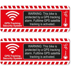 2er Set Fahrrad-Alarm-Aufkleber GPS Alarm Tracking System I hin_285 I 8 x 3 cm I extra starker Kleber I für Rennrad Mountainbike E-Bike Pedelec
