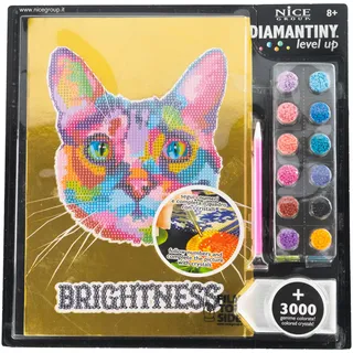 DIAMANTINY Level Up – Pop – Nice Group Creative Art, Diamond Painting Kit, Kreieren Sie das Mosaik Katze