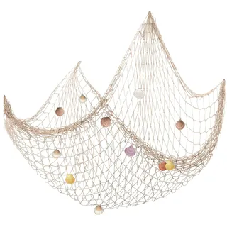 Fischernetz Deko mit Muscheln 100 x 200 cm Deko Netz fischernetz Dekoration Mediterranen Stil Fischernetze für Zimmer, Hochzeit