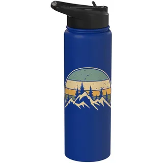 Alpen Berge Wald Bergsteiger Natur Stainless Steel Insulated Water Bottle