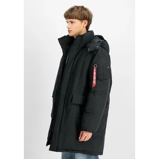 Parka ALPHA INDUSTRIES "Puffer Parka", Herren, Gr. XXL, schwarz, Web, Obermaterial: 60% Baumwolle, 40% Nylon, unifarben, regular fit normal, Jacken Parka