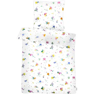 APELT Kleks grafisch Baumwolle Mehrfarbig 135 x 200 cm + 80 x 80 cm