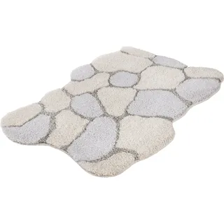 KLEINE WOLKE Badematte Brick Grau/Weiß 22 x 22 cm
