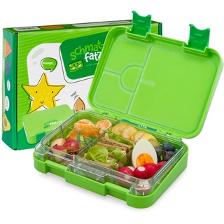 schmatzfatz Lunchbox für Kinder, Lunchbox, Bentobox, bunt, Lunchbox für Kinder, BPA-frei, Lunchbox, wasserdicht und spülmaschinenfest, Lunchbox und Brotaufstrich