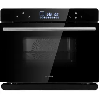 Klarstein MasterFresh Dampfbackofen - Stand-Dampfgarer, 24 Liter, 230 °C, 1,4 Liter Wassertank, Dampfgaren: 1100W, Backofen: 1900W, TouchControl, 12h-Timer, 9 Programme, freistehend, schwarz - Schwarz