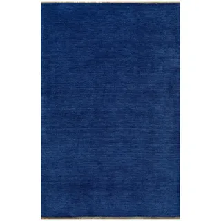 Cazaris Orientteppich , Blau , Textil , Uni , rechteckig , 90x160 cm , Care & Fair, AZO-frei , Teppiche und Böden, Teppiche, Orientteppiche