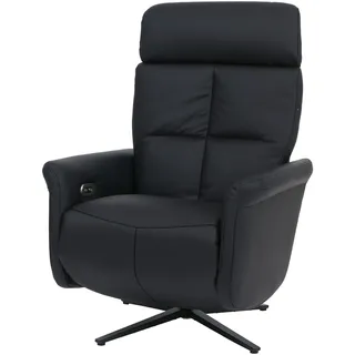 Mendler Relaxsessel HWC-L10 Leder 76 x 110 x 76 cm Schwarz elektrisch drehbar