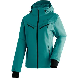 Maier Sports Lunada, Damen Skijacke, Wasserdichte Winterjacke mit 2-Wege-Stretch, mTEX Wetterschutz und mTHERM light für mehr Wärmerückhalt, PFC-frei, Grün, 44