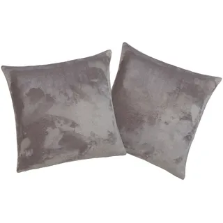 Dekokissen OTTO HOME "Jil", grau (grau, unifarben), B:40cm L:40cm, Polyester, Dekokissen_Sitzkissen_Kissenhüllen, Dekokissen, aus super weichem Kuschelfleece, Kissenhüllen ohne Füllung, 2 Stück