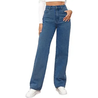 Generisch Mom Jeans Damen Low Waist Baggy Weite Hose Y2K Schlaghosen Flared Wide Leg Outfit Mode Sommerjeans High Dünne Jeanshose Sommer Jeanshosen Hosen Weites Bein 90Er Hüftjeans Cargohose Schwarz
