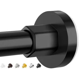 SUNALLY Duschvorhangstangen 32 bis 75 Zoll, Duschspannstange ohne Bohren Verstellbare Duschstangen für Badezimmer Rutschfeste Edelstahl Teleskop Duschstange für Vorhang, Kein Rost, Schwarz