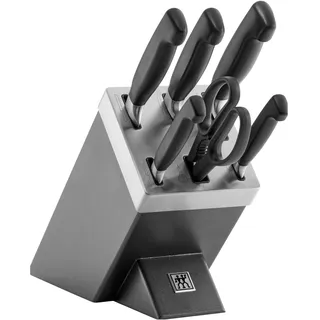 Zwilling Vier Sterne Selbstschärfender Messerblock 7-tlg. Schwarz