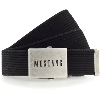 Stoffgürtel MUSTANG "Tucker", Herren, Gr. 95, grau (anthrazit), Baumwolle, unifarben, Gürtel Stoffgürtel, mit gewaschenem Rillenband, 4 cm breit, aus Baumwolle, kürzbar