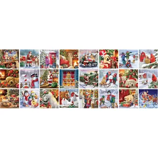 EUROGRAPHICS Puzzle Adventskalender Frohe Weihnachten 24x50 Teile