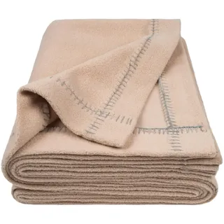 Zoeppritz Fleecedecke , Beige , Textil , Uni , 140x190 cm , Einfassband, pflegeleicht , Heimtextilien, Wohntextilien, Decken, Fleecedecken