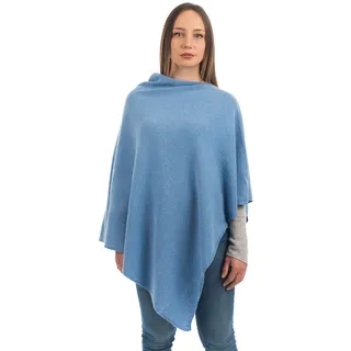 Dalle Piane Cashmere Damen Poncho Kaschmir-Mix - Hellblau