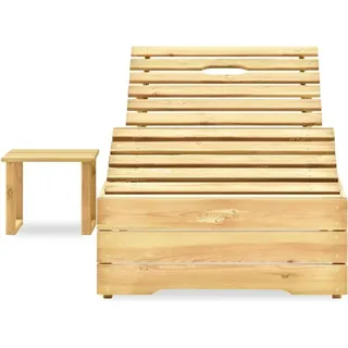 vidaXL Sonnenliege mit Tisch Grün Imprägniertes Kiefernholz - Braun