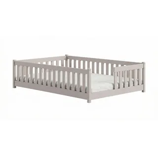 Kids Collective Kinderbett Bodenbett mit Rausfallschutz , Lattenrost Montessori Bett Bed Gitterbett Kinder Jugendbett Einzelbett | 140x200 cm | - Kindermöbel, Kinderzimmer & Jugendzimmer, Kinderbetten