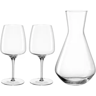 LEONARDO Gläser-Set »Wein-Set CESTI, 3-teilig« 2 Kelchgläser 500 ml, 1 Karaffe, spülmaschinengeeignet, farblos