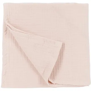 Meyco Home Uni Decke, pre-Washed Musselin (aus 100% vorgewaschener, hydrophiler Baumwolle, absorbiert Feuchtigkeit, atmungsaktives und weiches Material, Größe: 140 x 200 cm), Soft Pink