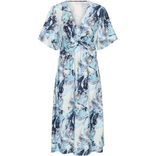 Midikleid KAFFE "Kleid KAjasmin", Damen, Gr. 36, N-Gr, blau (blau organic print), Obermaterial: 83% Viskose CV. 17% Polyamid PA., Kleider Midikleid