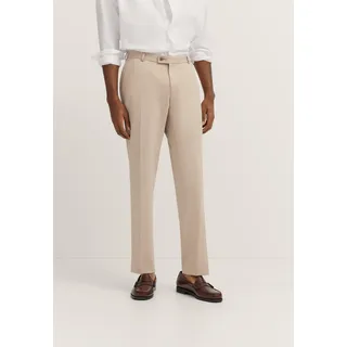 Anzughose BUGATTI "Regular Fit", Herren, Gr. 56, Normalgrößen, beige (30, beige), 66% Polyester, 21% Viskose, 10% Polyamid, 3% Elasthan, unifarben, regular fit, Hosen Anzughose, Jersey-Artikel mit Stretch