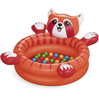 Bestway Bällebad Kleiner Panda, 107 x 94 x 58 cm, ab 2 Jahren, aufblasbarer Boden, Sicherheitsventile, 50 Spielbälle, strapazierfähiges PVC, fördert motorische Fähigkeiten und Vorstellungskraft