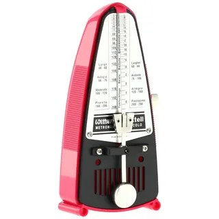 Wittner Metronom Taktell Piccolo Serie 830 - Kunststoffgehäuse - Ohne Glocke - Dunkelrosa - Mechanisch zum Aufziehen - Keine Batterien erforderlich - Made in Germany