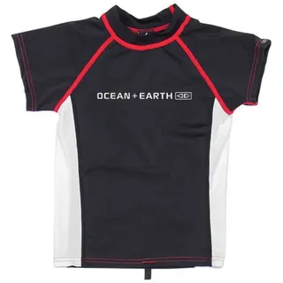 Ocean & Earth Priority Kurzarm-rash Guard - Black / White - 4 Jahre