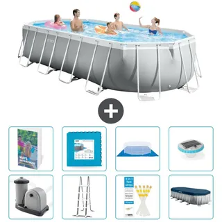 Prism Frame Pool Oval - 610x305x122 cm - 7-teilig S674 - Grau