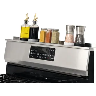 STOVE SHELF Herdregal, Magnetisches Regal für Küchenherd, Stauraumlösung für die Küche, ohne Installation, Gewürzregal für über den Herd, 76 cm, Edelstahl-Finish