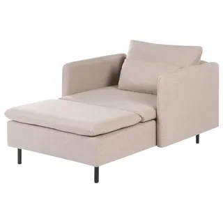 BELIANI Chaiselongue Beige Stoffbezug Modular mit Kissen Schlanke Armlehnen Metallbeine Modern Wohnzimmer Liegesofa Récamiere für Modulsofa - Beige