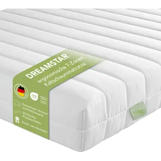 Ergonomische 7-Zonen Kaltschaummatratze | 80 x 200 cm | 12cm | H2 & H3 | DREAMSTAR Simple Flex